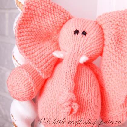 Elephant Soft Toy Knitting Pattern. One Ball Knit!