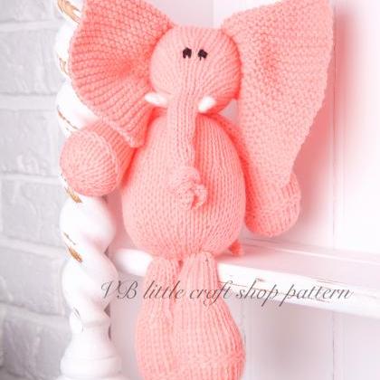 Elephant Soft Toy Knitting Pattern. One Ball Knit!